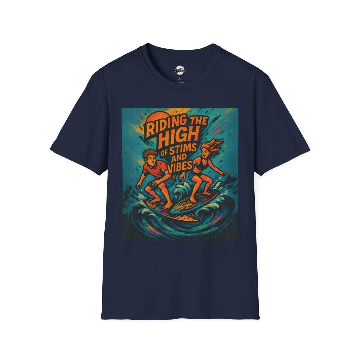 Riding the High Unisex Softstyle T-Shirt - Surf Vibes & Chill
