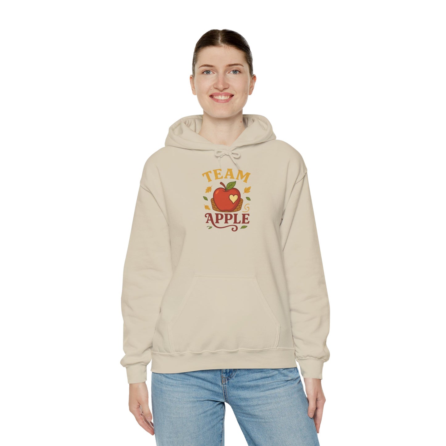 Team Apple Hoodie, Cozy Unisex Hooded Sweatshirt, Fall Fashion Sweatshirt, Perfect Gift for Teachers, Fruit Lover's Apparel