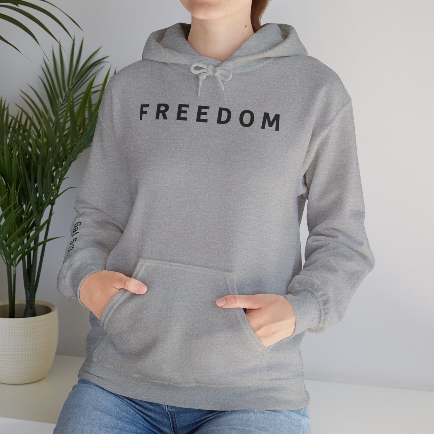 Freedom Hooded Sweatshirt, Cozy Sweatshirt, Religious Apparel, Inspirational Gift, Casual Outfit, Unisex Hoodie