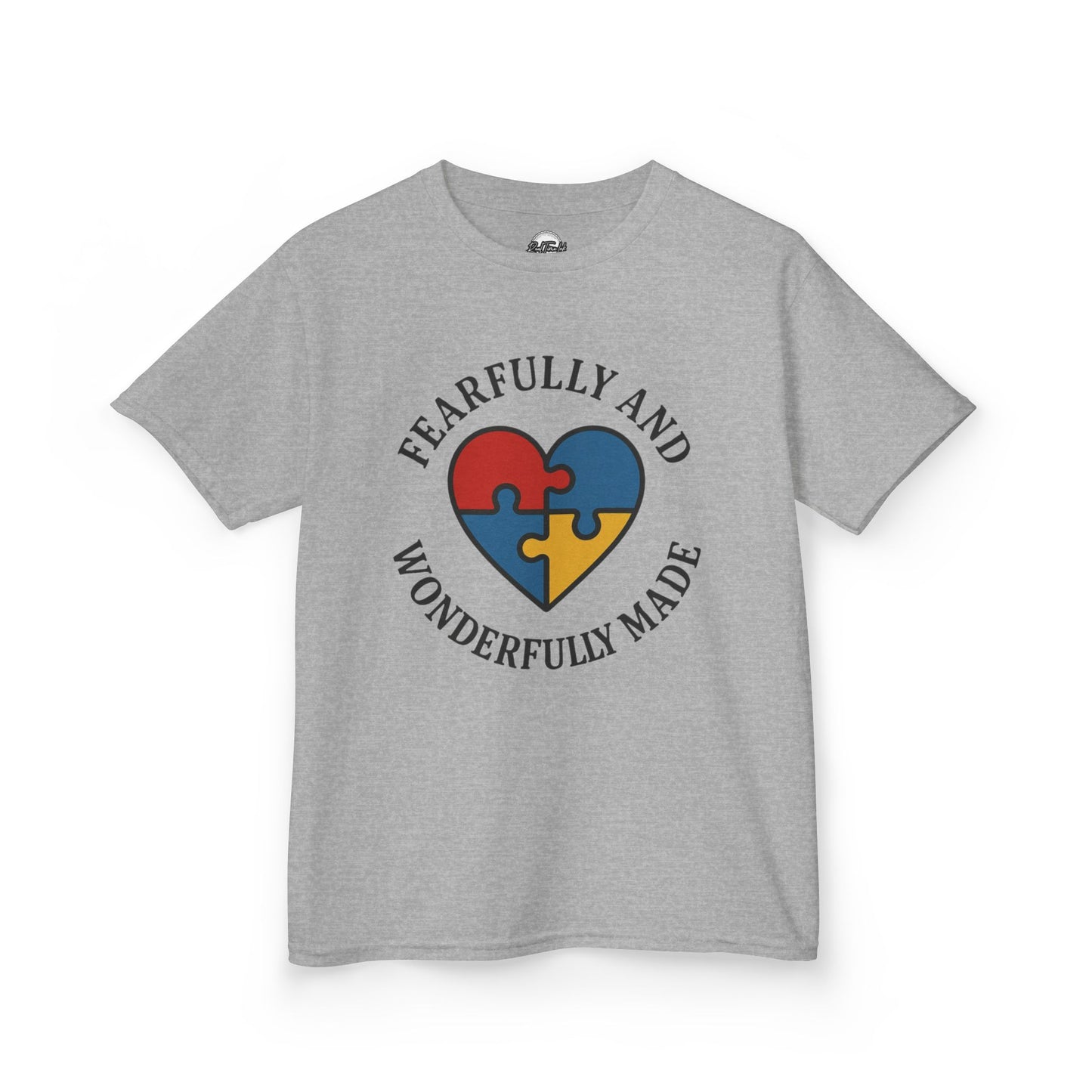 Fearfully and Wonderfully Made Kids Tee - Puzzle Heart Design