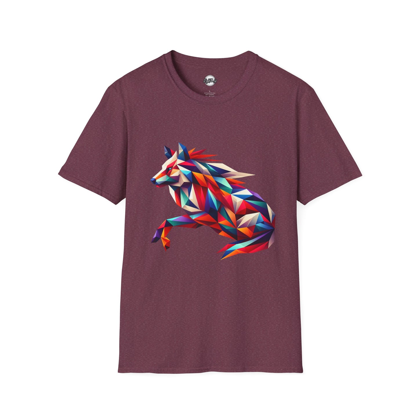 Colorful Geometric Wolf T-Shirt | Unisex Softstyle Tee