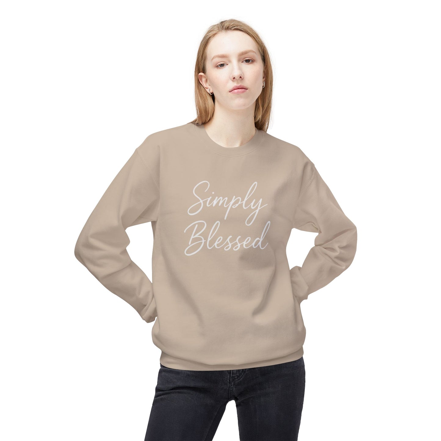 Simply Blessed Unisex Midweight Fleece Crewneck Sweatshirt