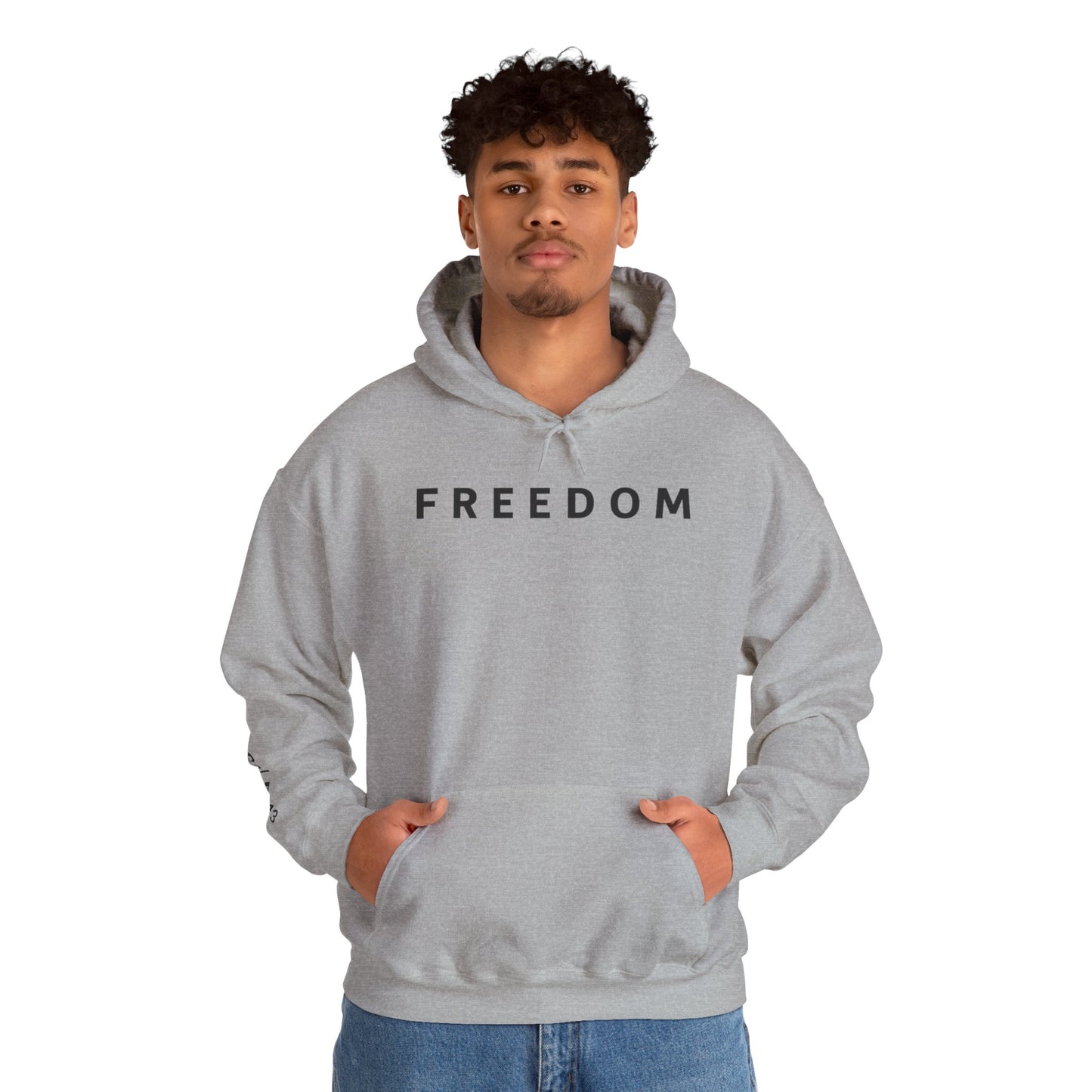 Freedom Hooded Sweatshirt, Cozy Sweatshirt, Religious Apparel, Inspirational Gift, Casual Outfit, Unisex Hoodie
