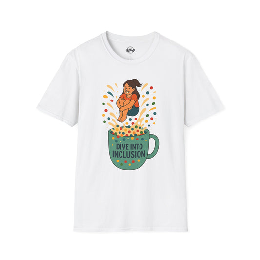 Dive Into Inclusion Unisex Softstyle T-Shirt - Fun & Inclusive Design for Every Occasion
