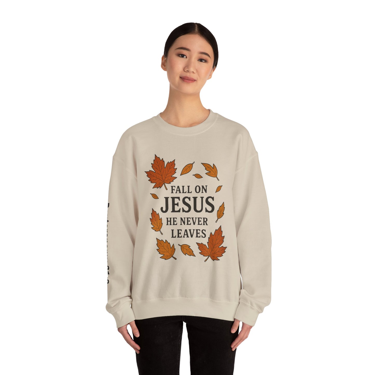 Fall on Jesus Sweatshirt, Unisex Crewneck, Inspirational Apparel, Christian Gift, Autumn Fashion, Cozy Layering