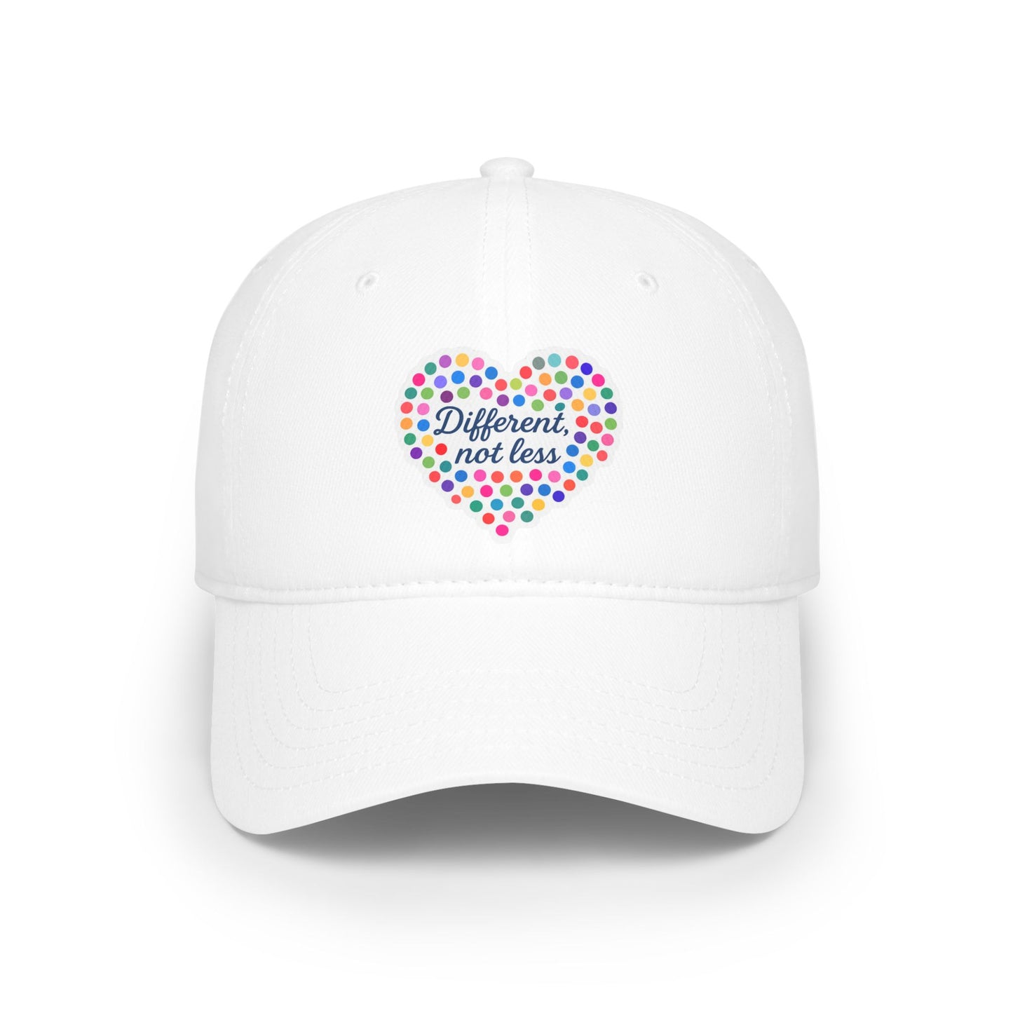 Different Not Less Colorful Heart Low Profile Baseball Cap