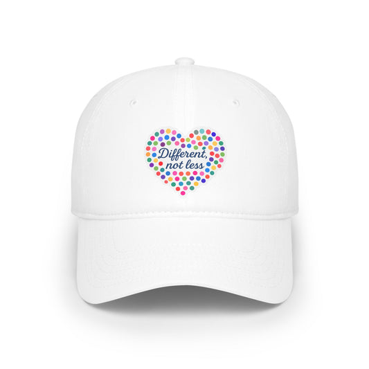 Different Not Less Colorful Heart Low Profile Baseball Cap