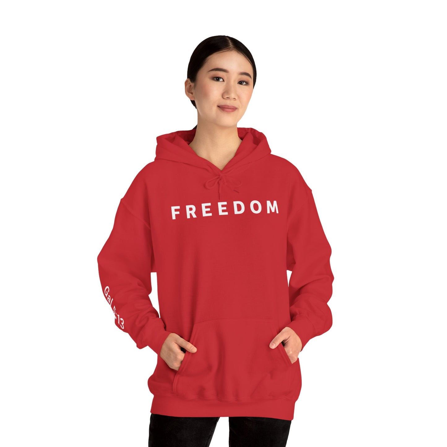 Freedom Hooded Sweatshirt, Cozy Sweatshirt, Religious Apparel, Inspirational Gift, Casual Outfit, Unisex Hoodie