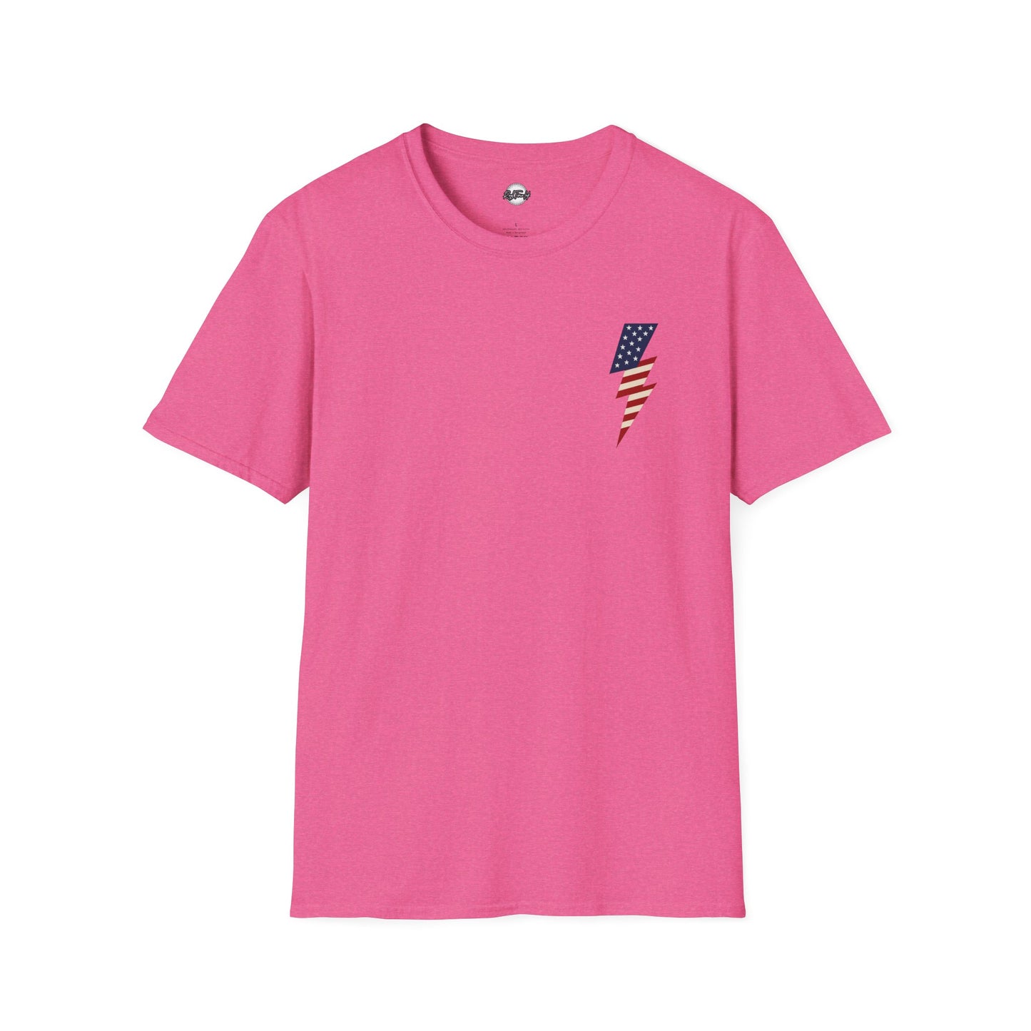 Patriotic Lightning Bolt T-Shirt, American Flag Tee, Unisex Casual Wear, Gifts for Independence Day, Fourth of July Apparel, Summer Style