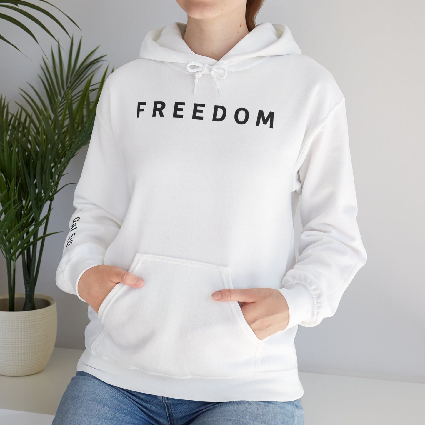 Freedom Hooded Sweatshirt, Cozy Sweatshirt, Religious Apparel, Inspirational Gift, Casual Outfit, Unisex Hoodie