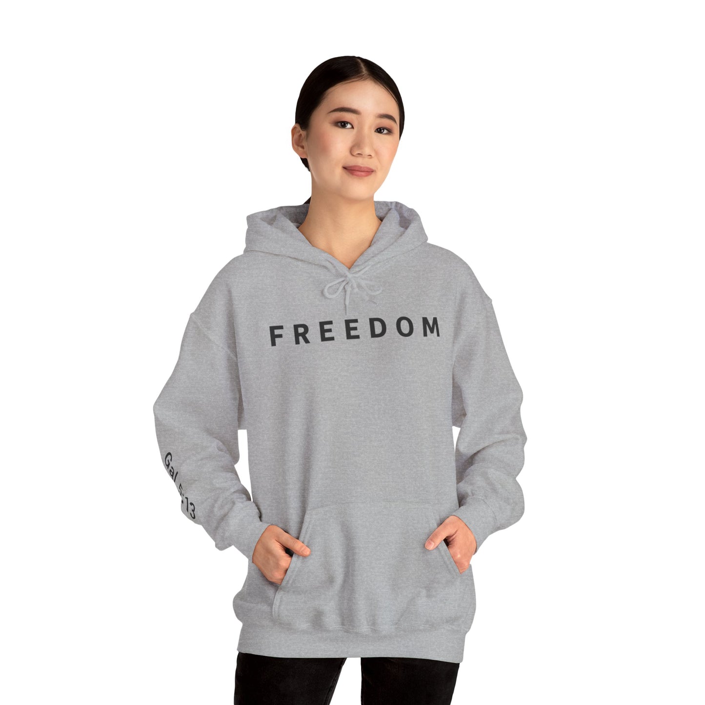 Freedom Hooded Sweatshirt, Cozy Sweatshirt, Religious Apparel, Inspirational Gift, Casual Outfit, Unisex Hoodie
