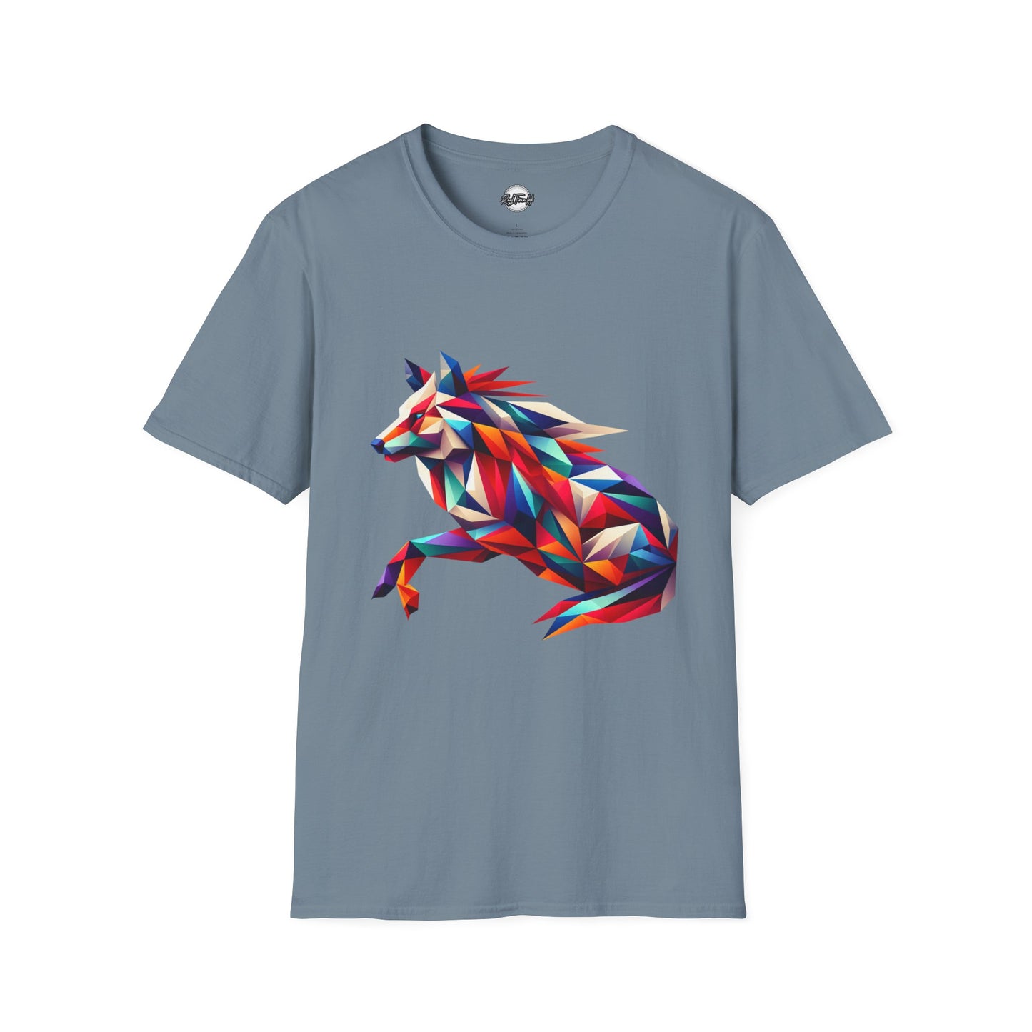 Colorful Geometric Wolf T-Shirt | Unisex Softstyle Tee