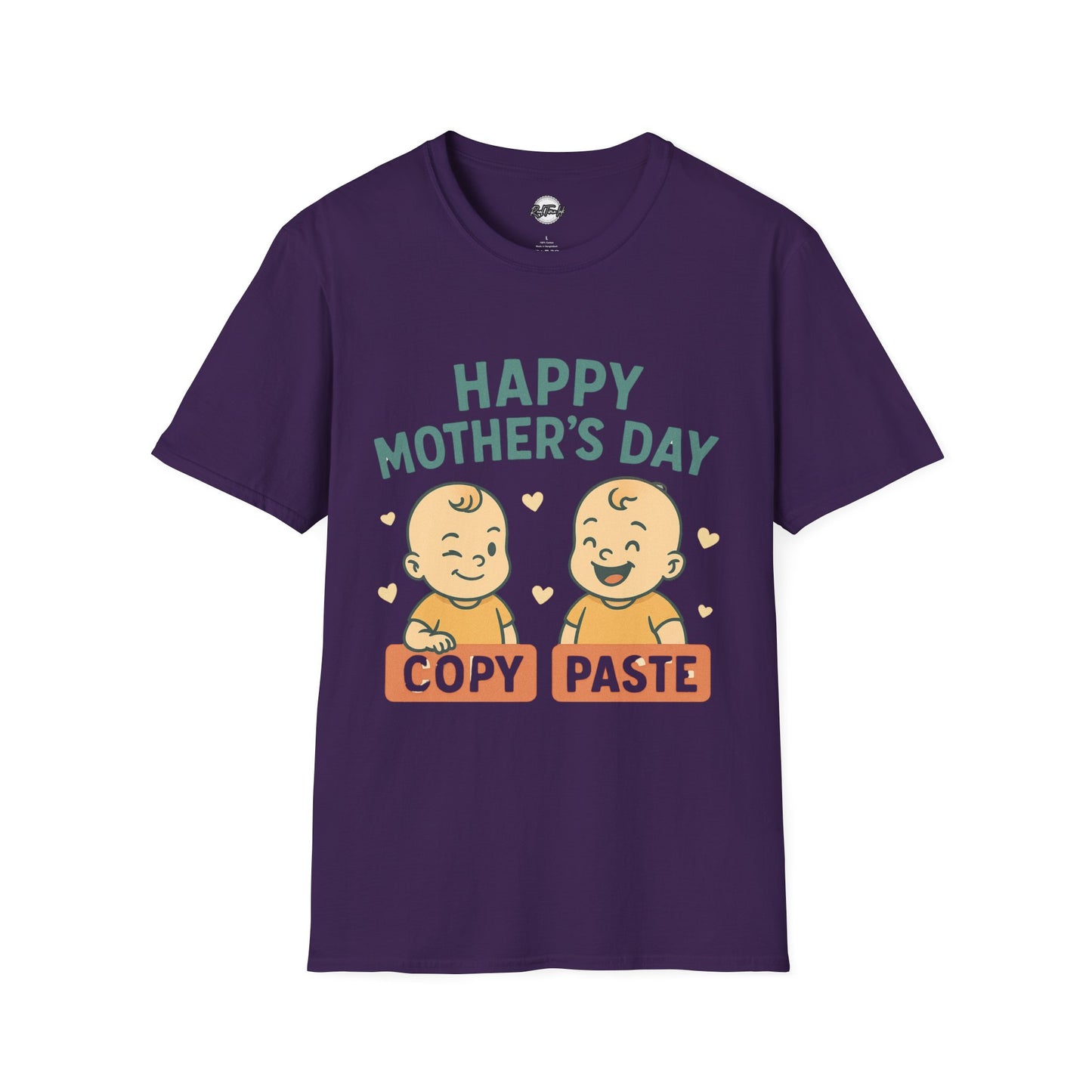 Happy Mother's Day Unisex Softstyle T-Shirt - Cute 'Copy Paste' Design for Moms