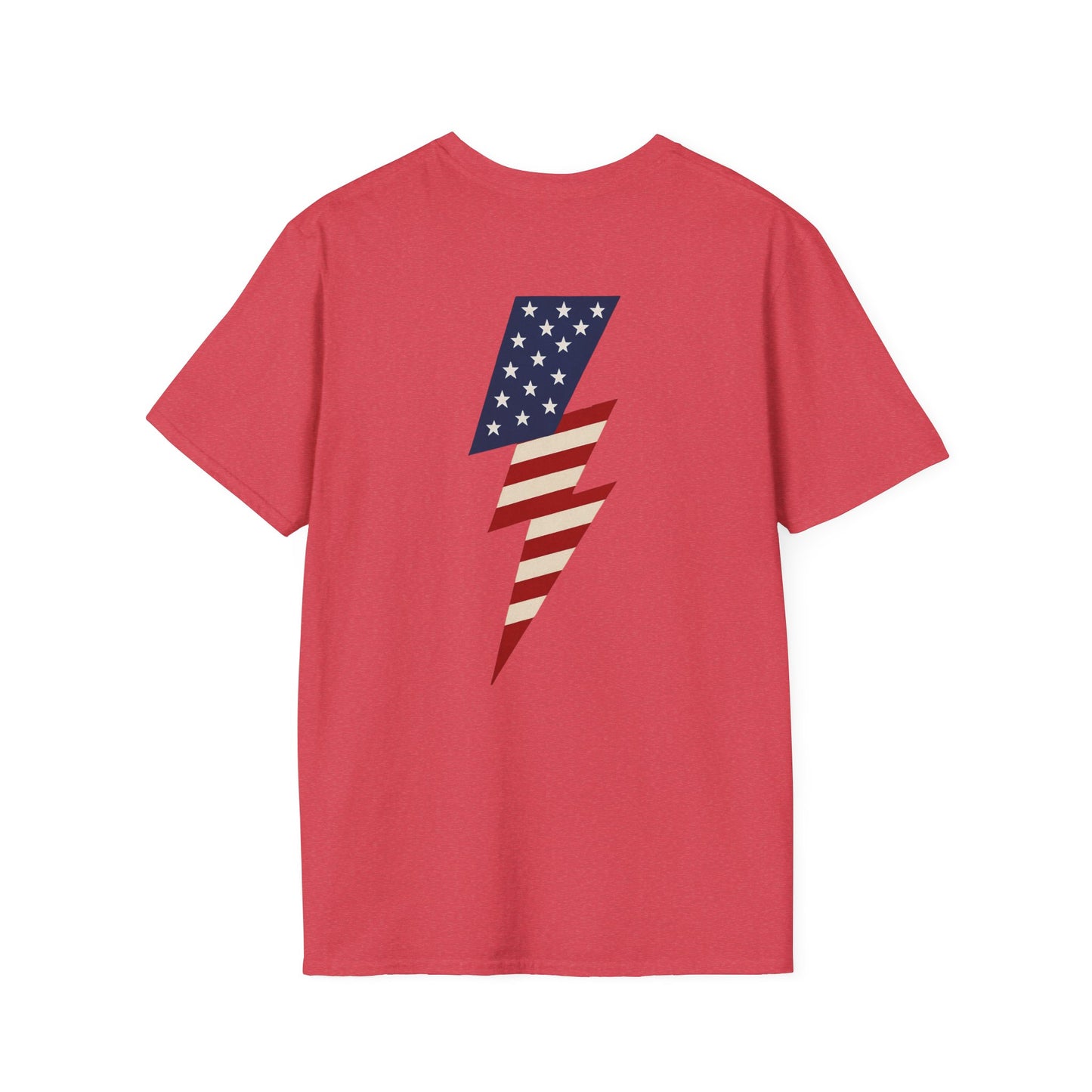 Patriotic Lightning Bolt T-Shirt, American Flag Tee, Unisex Casual Wear, Gifts for Independence Day, Fourth of July Apparel, Summer Style