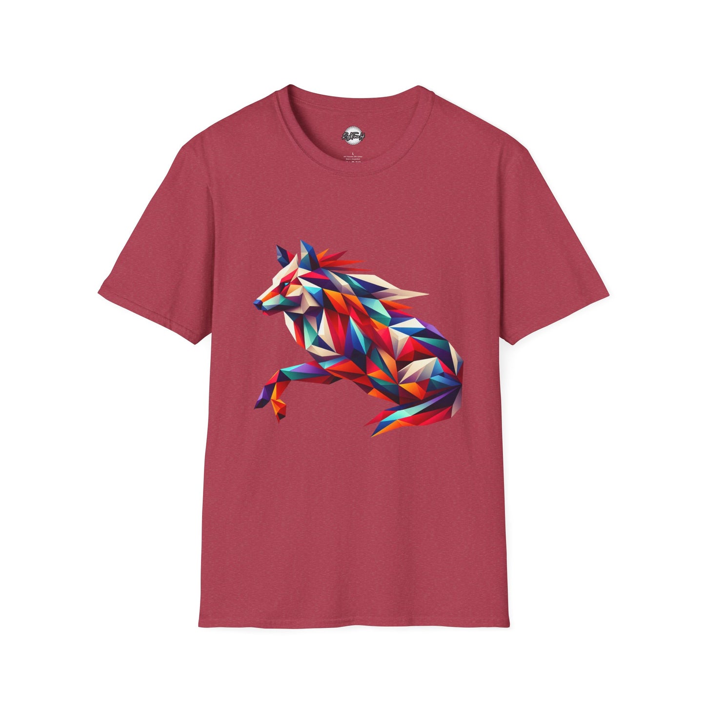 Colorful Geometric Wolf T-Shirt | Unisex Softstyle Tee