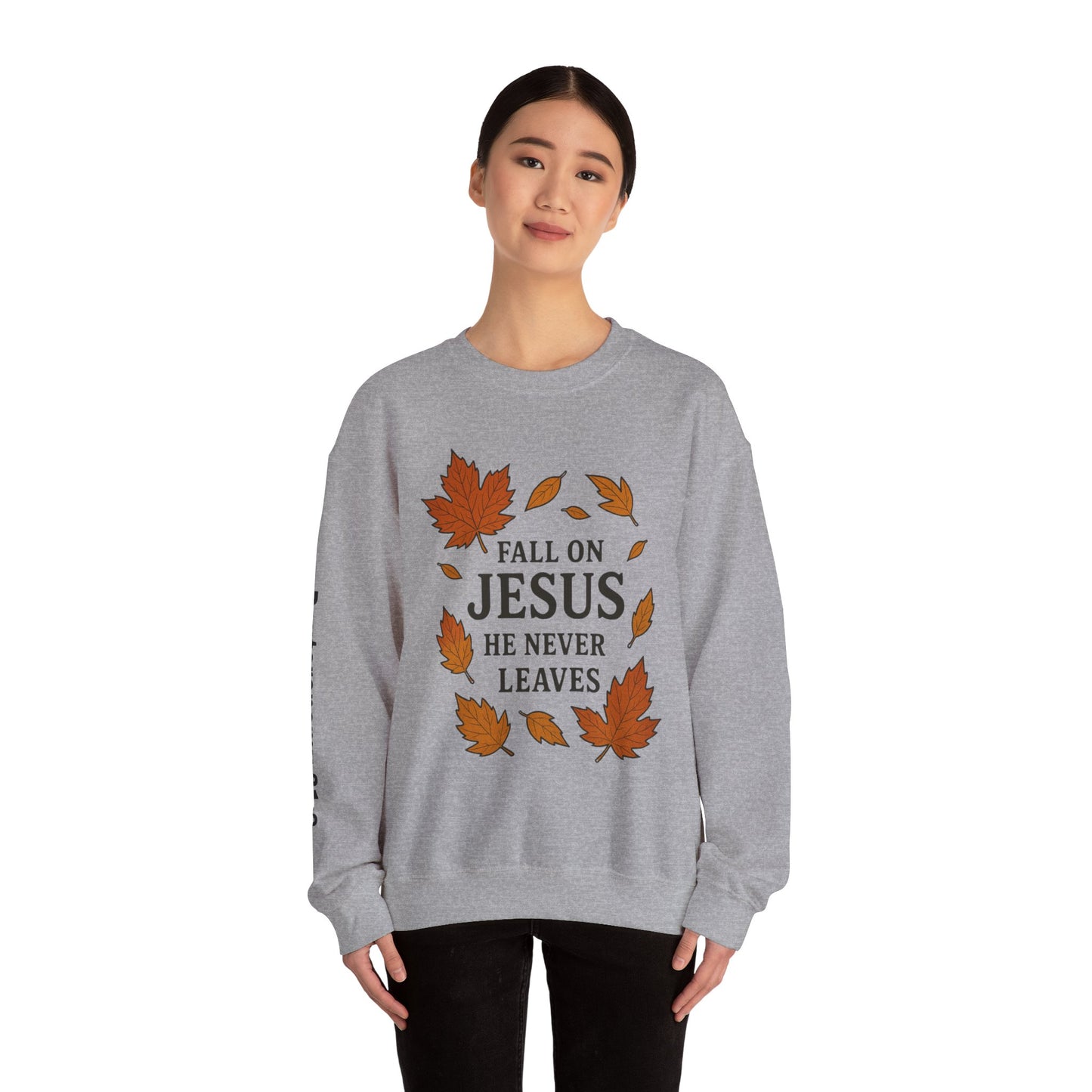 Fall on Jesus Sweatshirt, Unisex Crewneck, Inspirational Apparel, Christian Gift, Autumn Fashion, Cozy Layering