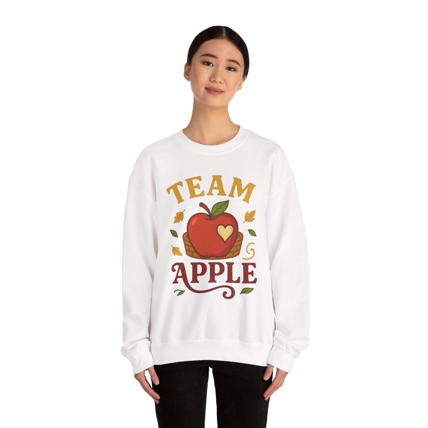 Team Apple Sweatshirt, Cozy Fall Fashion, Perfect for Apple Picking, Cute Gift for Teachers, Unisex Crewneck, Autumn Vibes, Fall Apparel