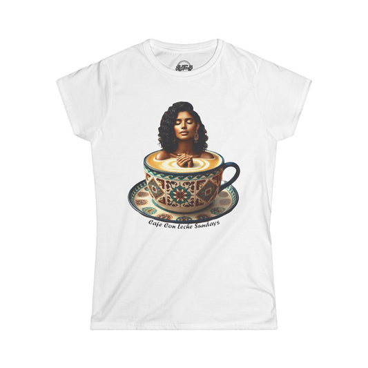 Cafe Con Leche Sundays Women's Tee - Softstyle Graphic Shirt