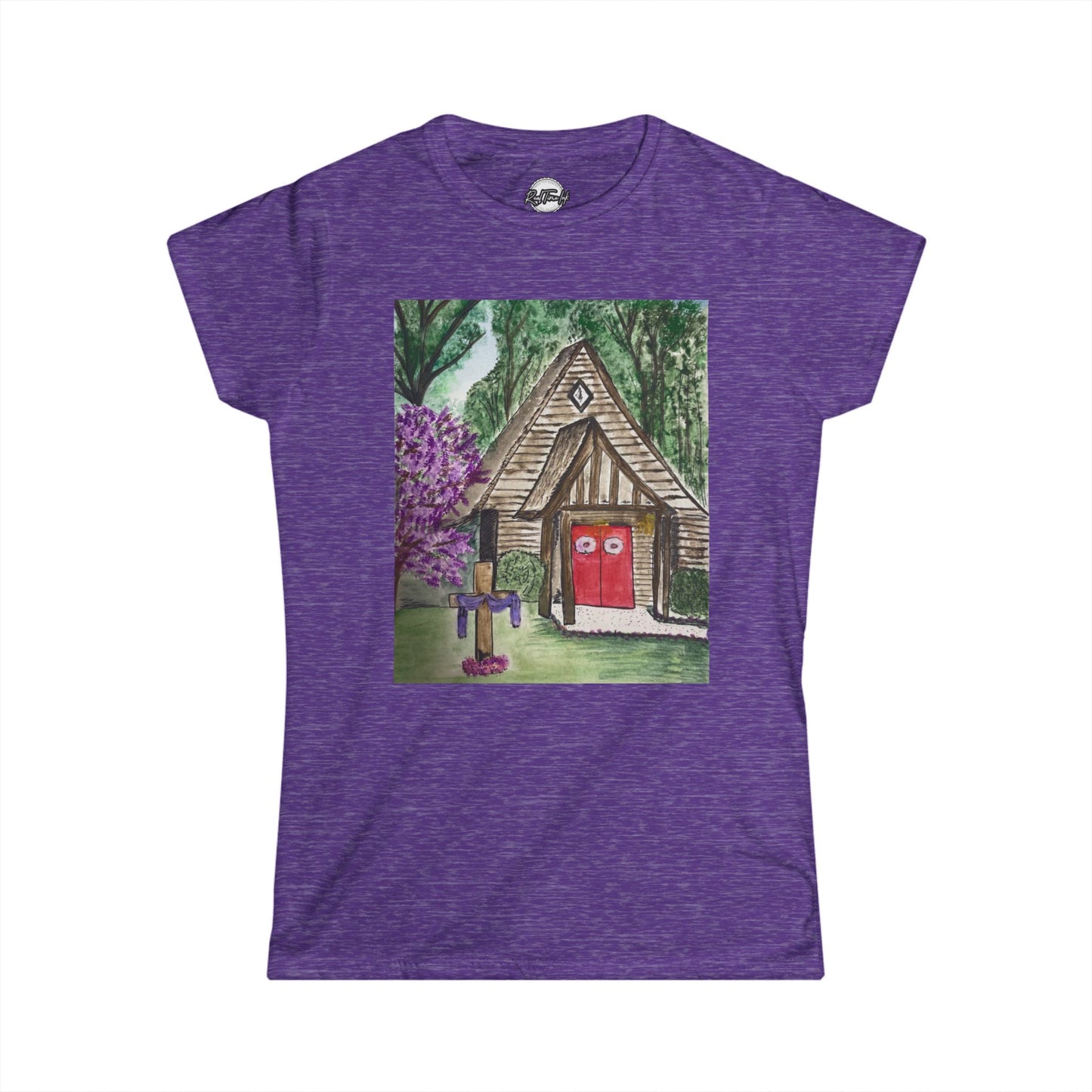 Whimsical Cottage Art Women's Softstyle Tee - Cozy & Playful Design