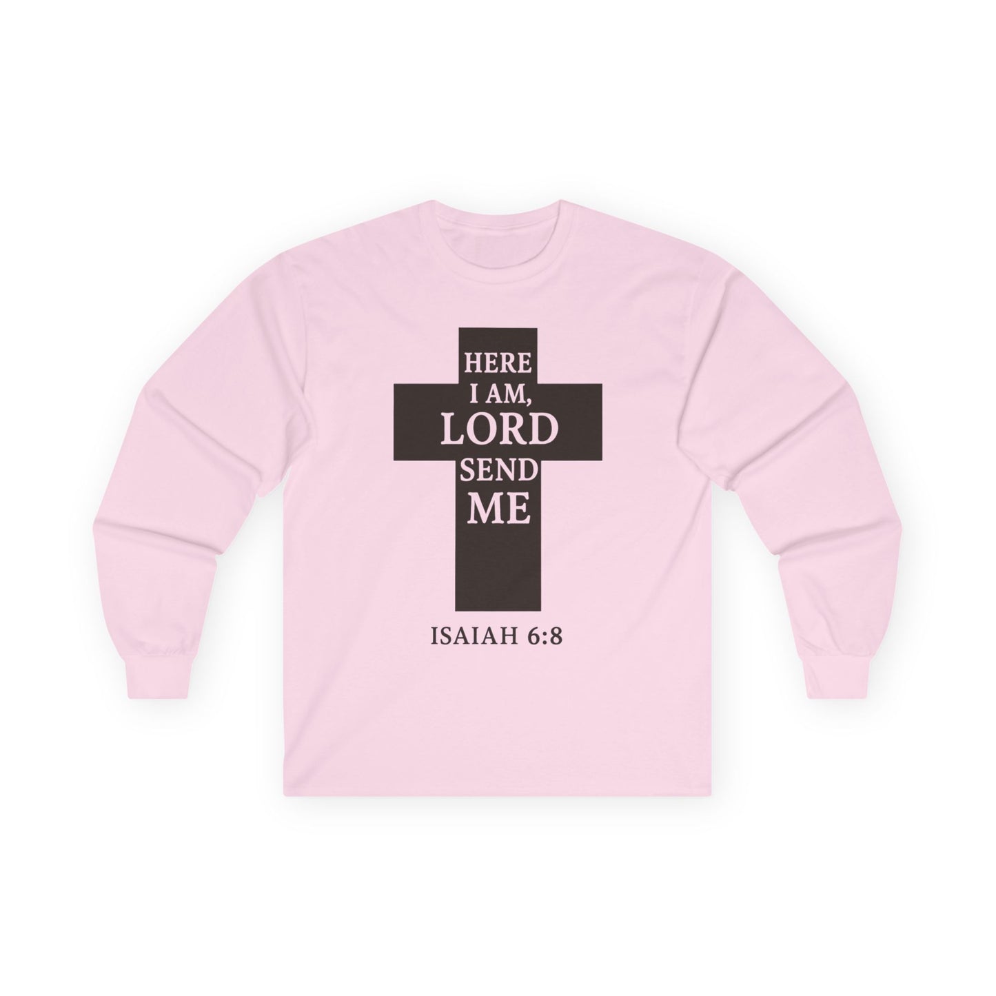 Christian Long Sleeve Tee - 'Here I am Lord, send me'