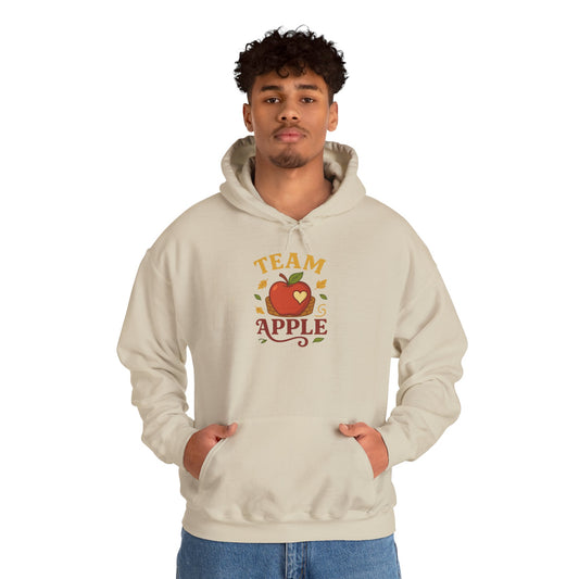 Team Apple Hoodie, Cozy Unisex Hooded Sweatshirt, Fall Fashion Sweatshirt, Perfect Gift for Teachers, Fruit Lover's Apparel