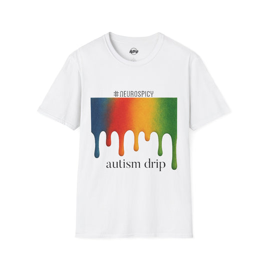 Autism Drip Unisex Softstyle T-Shirt - Colorful Support Tee