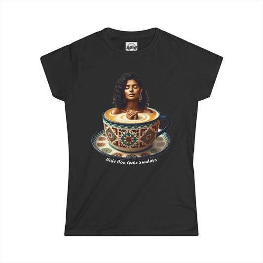 Cafe Con Leche Sundays Women's Tee - Softstyle Graphic Shirt