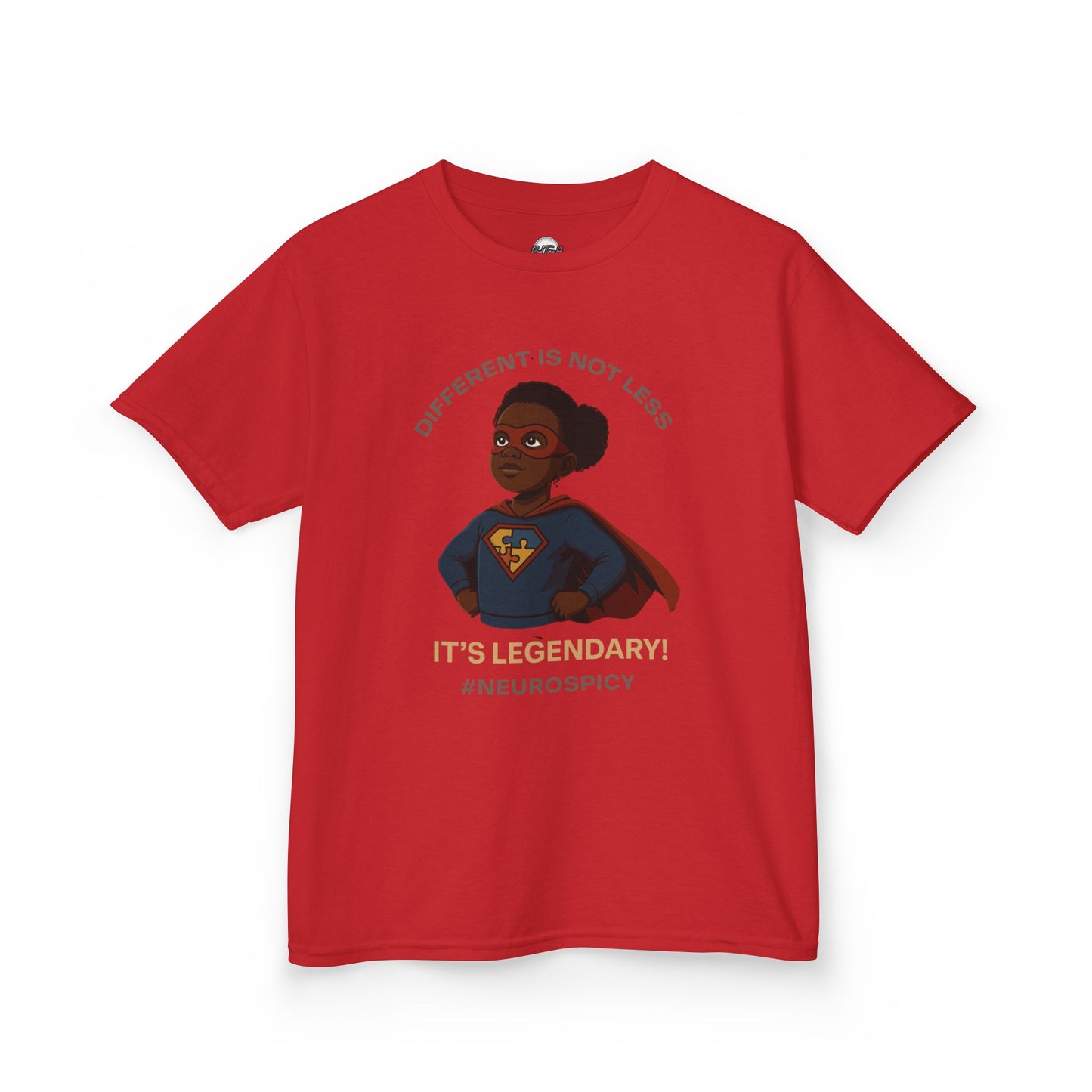Kids 'Different is Not Less, It's Legendary!' Autism Tee - Empowering Heavy Cotton T-Shirt for Neurodivergent Kids
