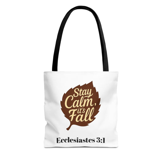 Fall Tote Bag, Autumn Style, Inspirational Quote, Eco-Friendly, Seasonal Gift, Church Bag, Personalized Tote