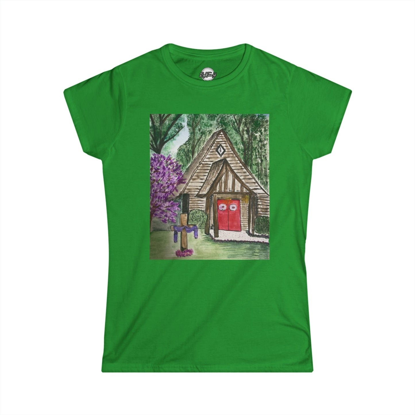 Whimsical Cottage Art Women's Softstyle Tee - Cozy & Playful Design