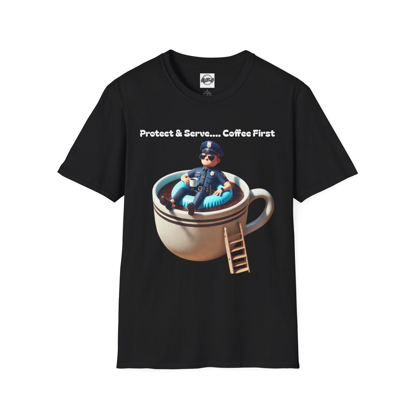 Coffee First Unisex T-Shirt - Protect & Serve Design