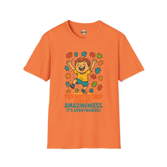Unisex Softstyle T-Shirt - "Try Not To Trip Over My Amazingness" Fun Puzzle Design