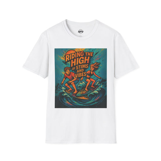 Riding the High Unisex Softstyle T-Shirt - Surf Vibes & Chill