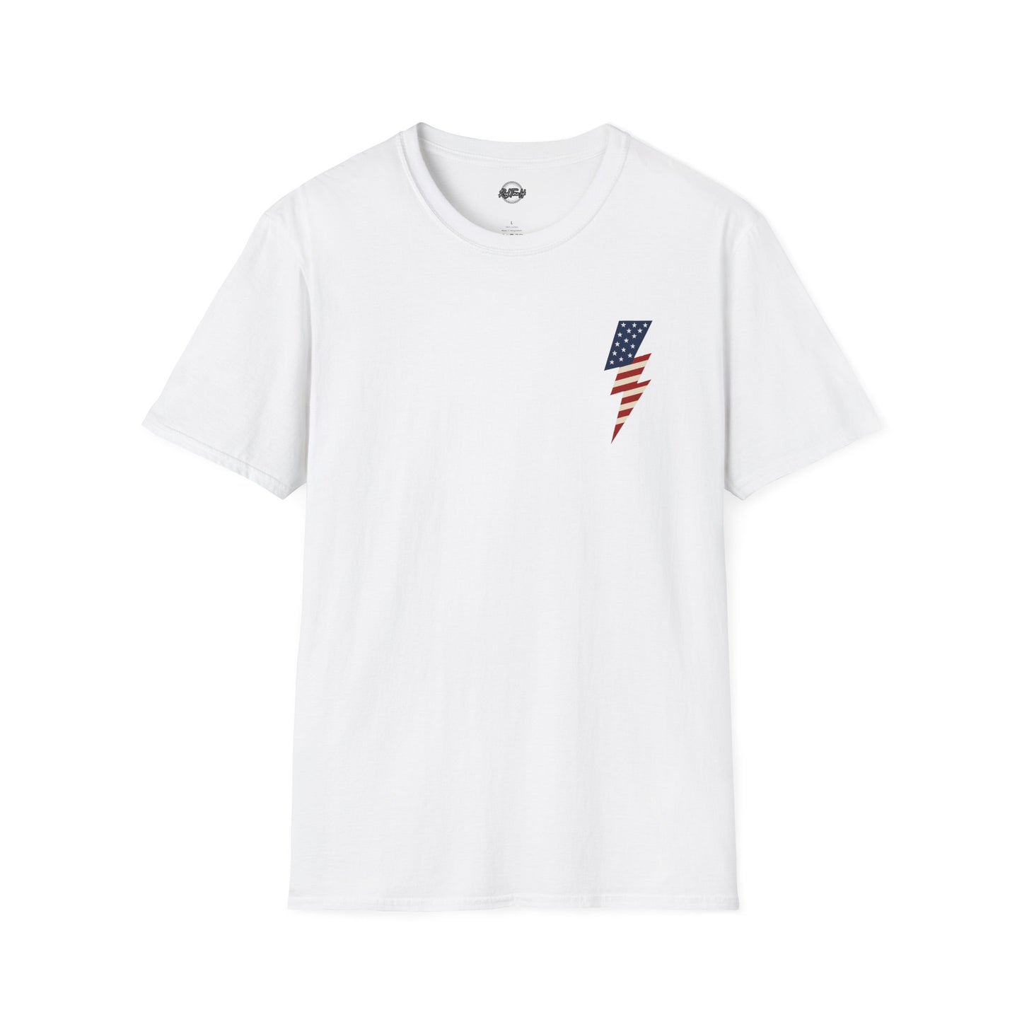 Patriotic Lightning Bolt T-Shirt, American Flag Tee, Unisex Casual Wear, Gifts for Independence Day, Fourth of July Apparel, Summer Style