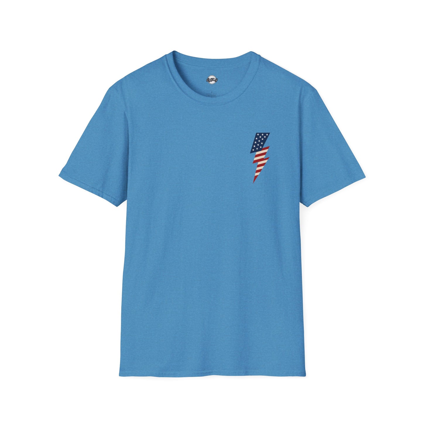 Patriotic Lightning Bolt T-Shirt, American Flag Tee, Unisex Casual Wear, Gifts for Independence Day, Fourth of July Apparel, Summer Style