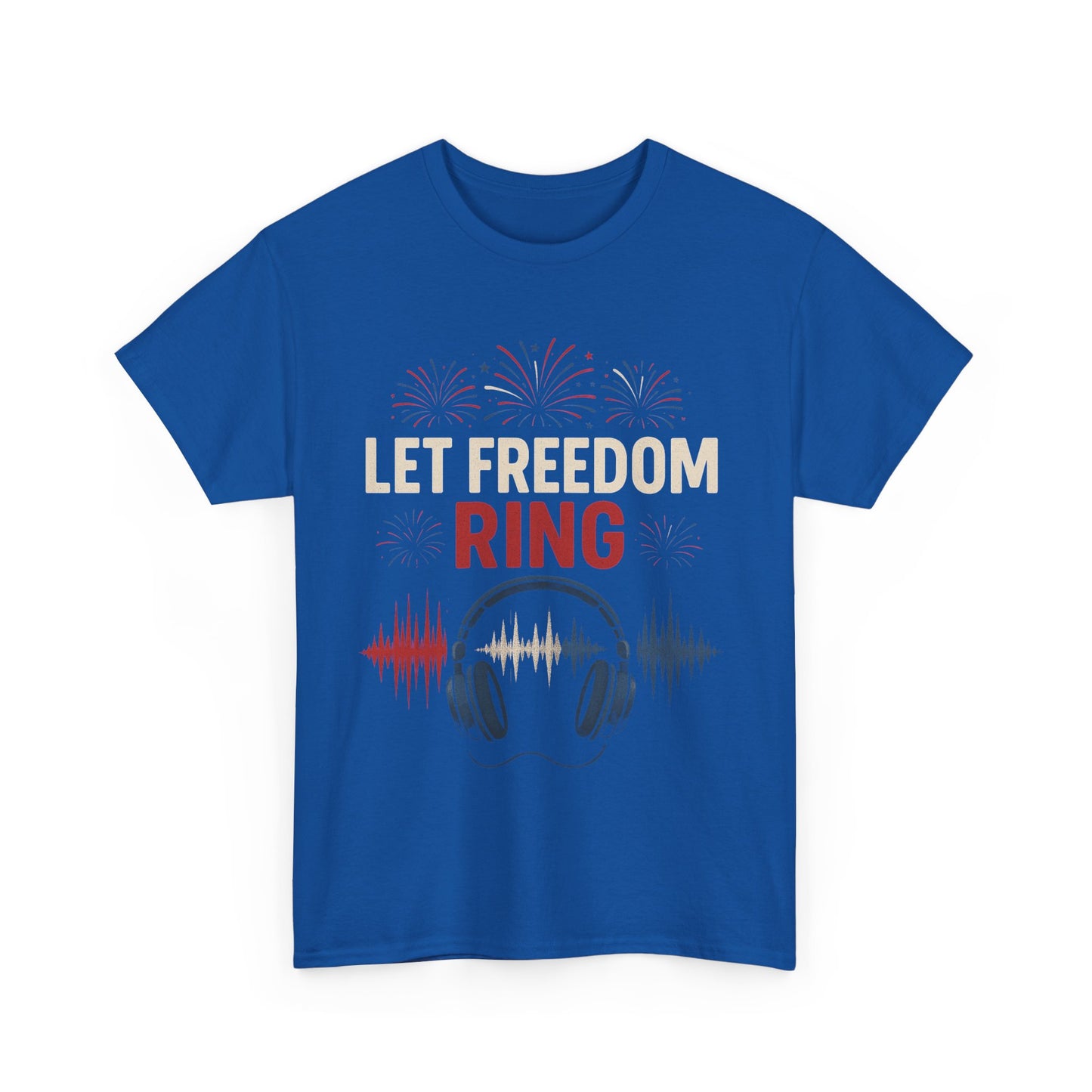 Unisex Heavy Cotton Tee: Let Freedom Ring Shirt, Music Lover Gift, Patriotic Tee, Festival Outfit, Independence Day Celebration