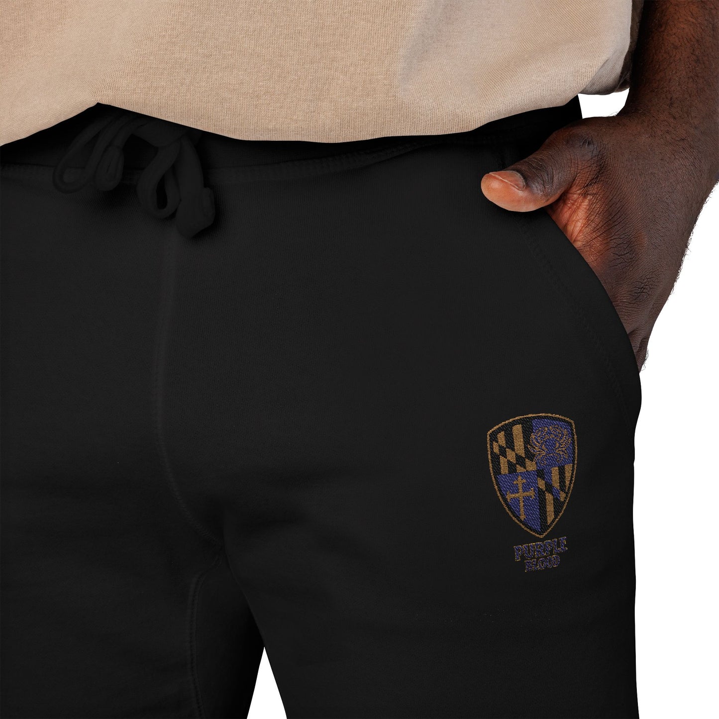 Embroidered Unisex Sweatpants - Purple Blood Design