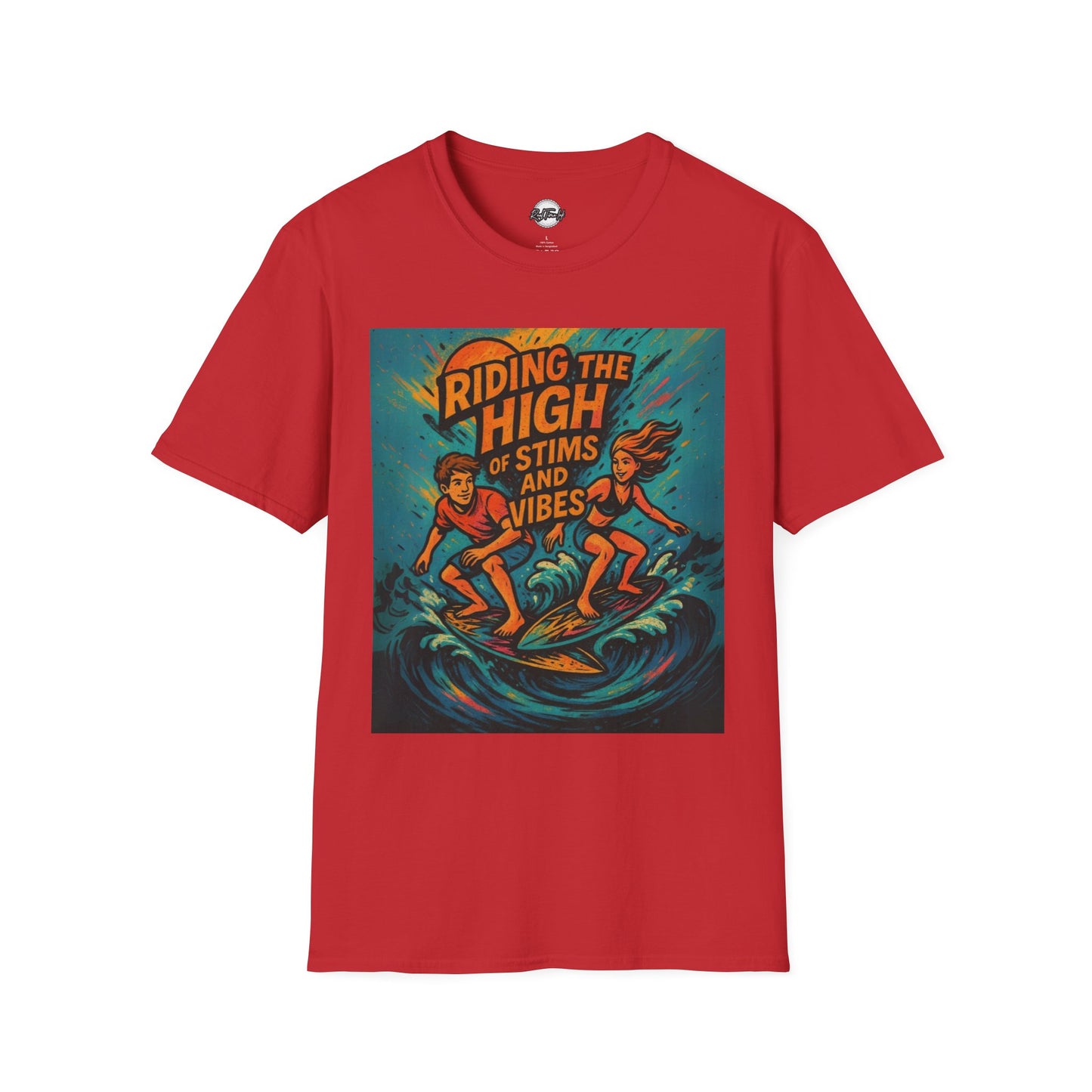 Riding the High Unisex Softstyle T-Shirt - Surf Vibes & Chill