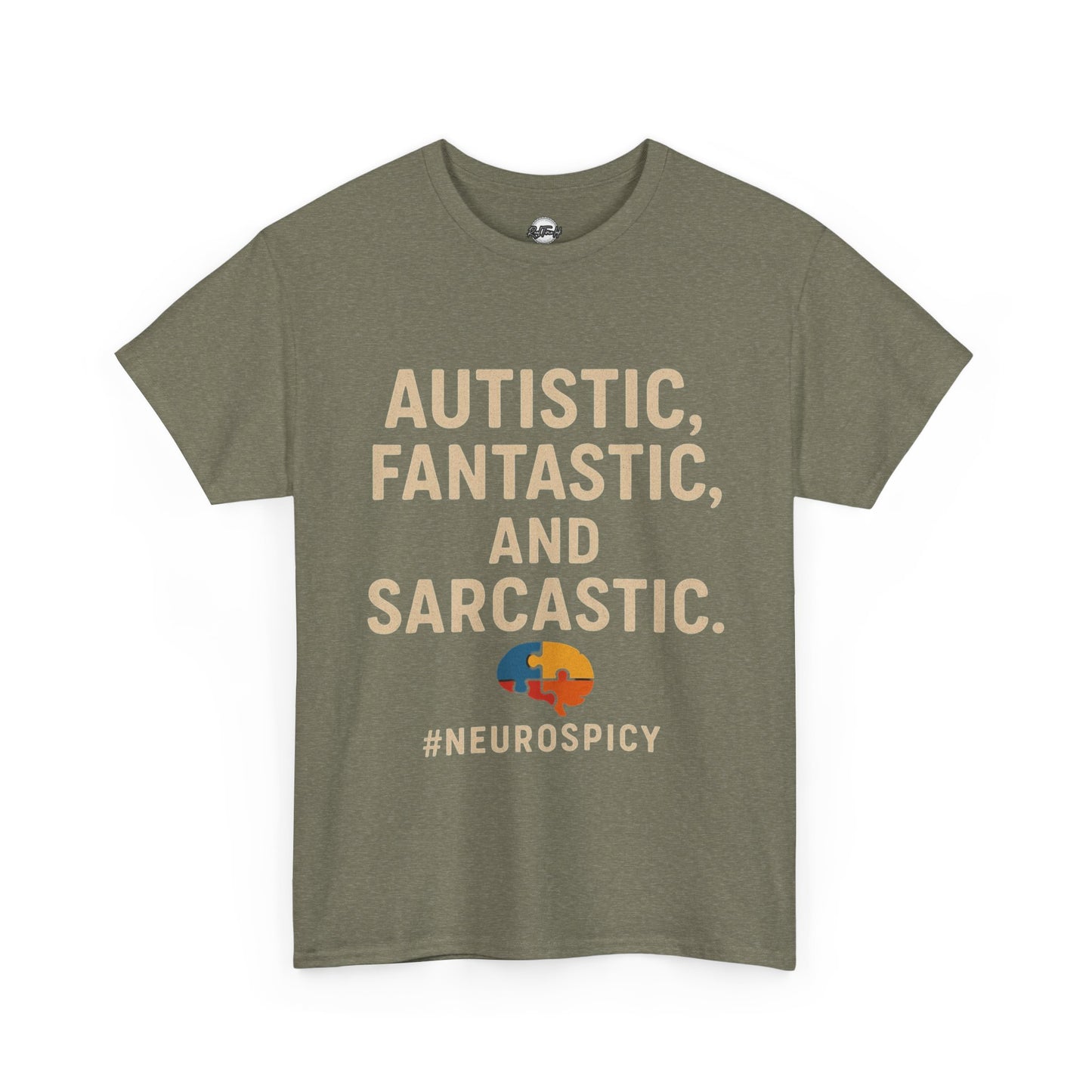 Unisex Heavy Cotton Tee - Autistic, Fantastic, and Sarcastic #Neurospicy Statement Shirt