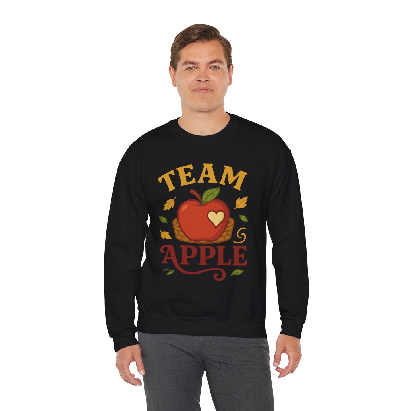 Team Apple Sweatshirt, Cozy Fall Fashion, Perfect for Apple Picking, Cute Gift for Teachers, Unisex Crewneck, Autumn Vibes, Fall Apparel