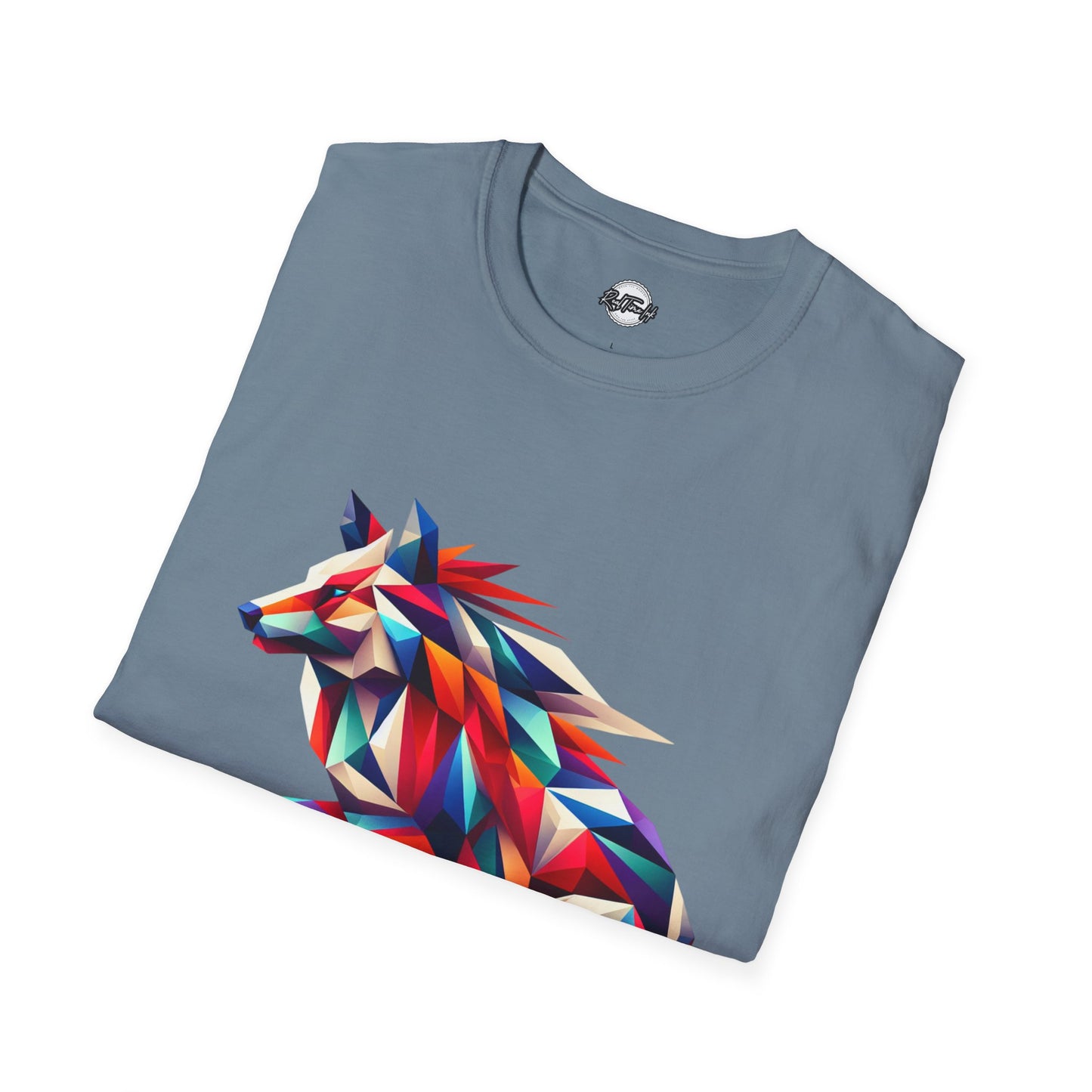 Colorful Geometric Wolf T-Shirt | Unisex Softstyle Tee