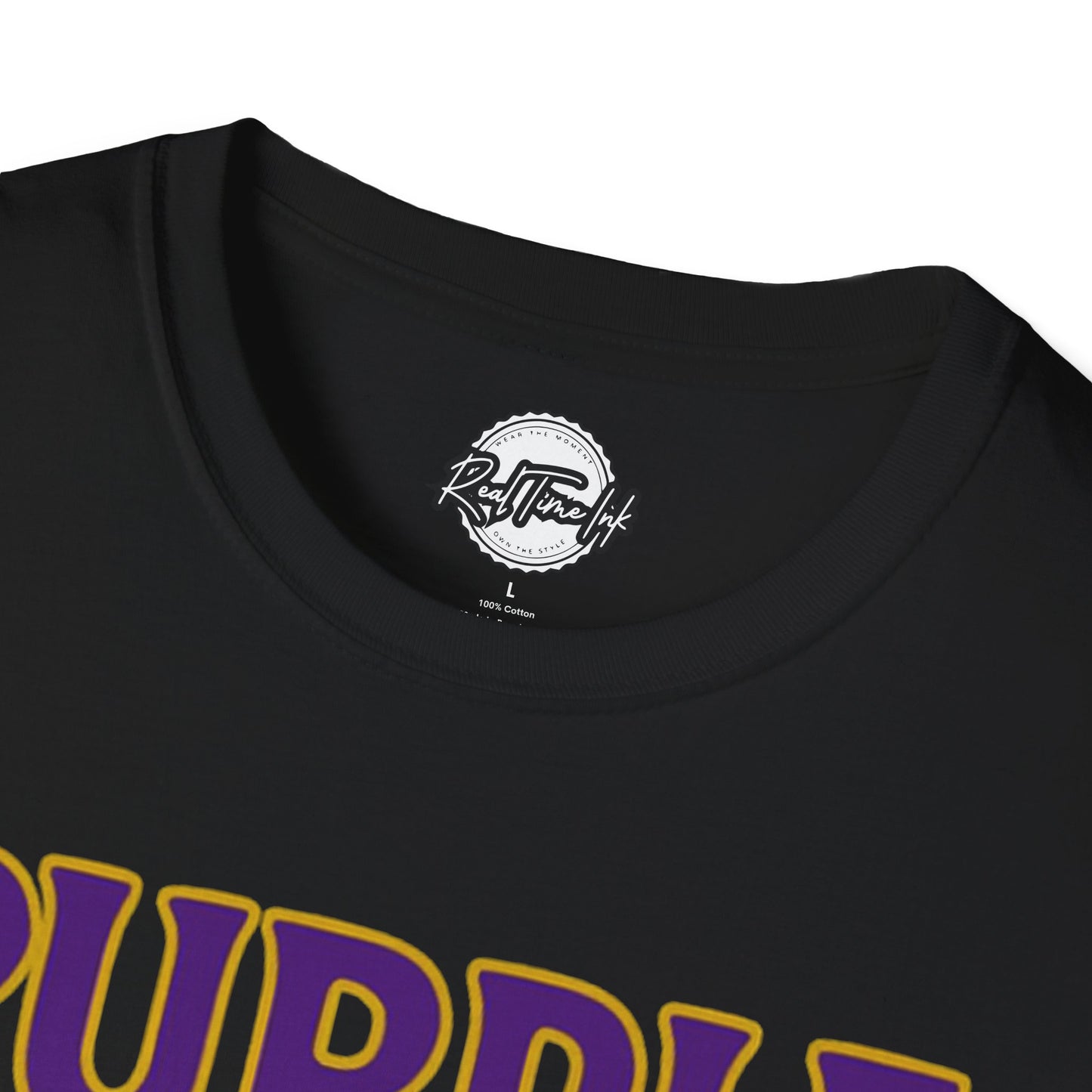 Purple Blood Graphic T-Shirt | Unisex Softstyle Tee for Fans, Casual Wear, Gift Ideas, Birthday, Halloween, Sports Events