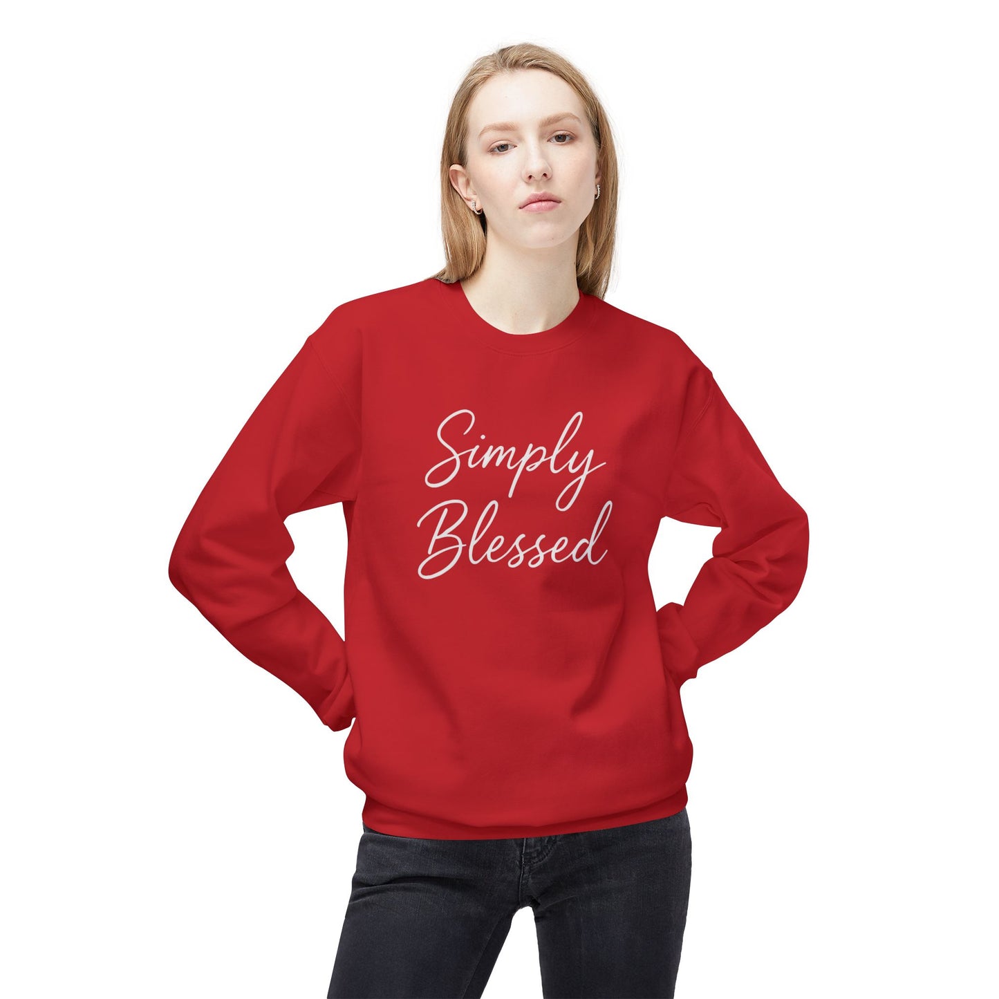 Simply Blessed Unisex Midweight Fleece Crewneck Sweatshirt