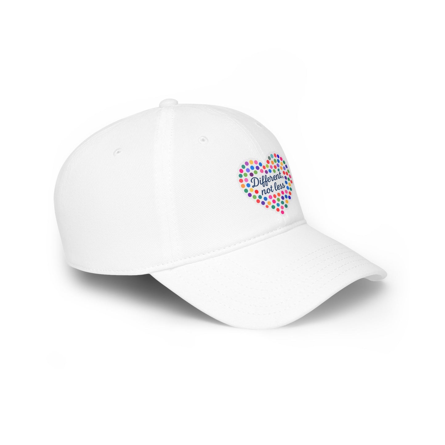 Different Not Less Colorful Heart Low Profile Baseball Cap
