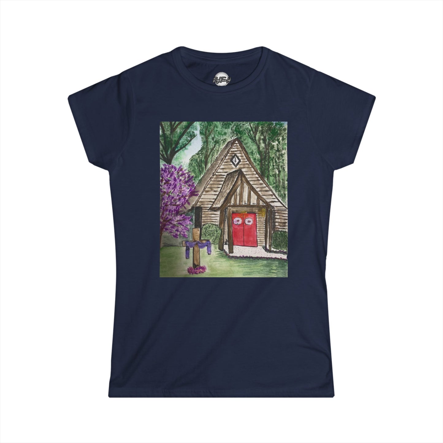 Whimsical Cottage Art Women's Softstyle Tee - Cozy & Playful Design