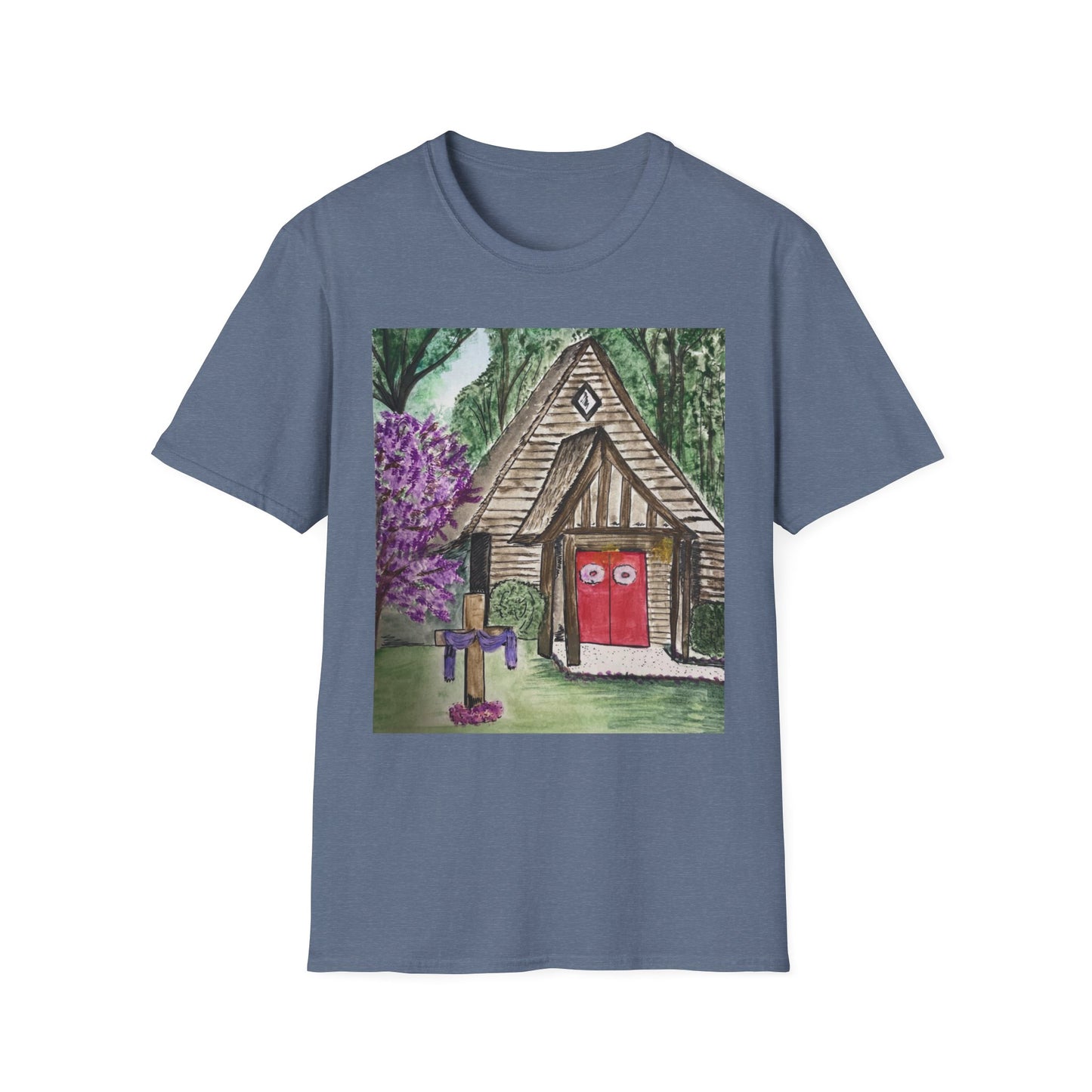 Charming Cottage Art Unisex Softstyle T-Shirt | Cozy and Whimsical Design