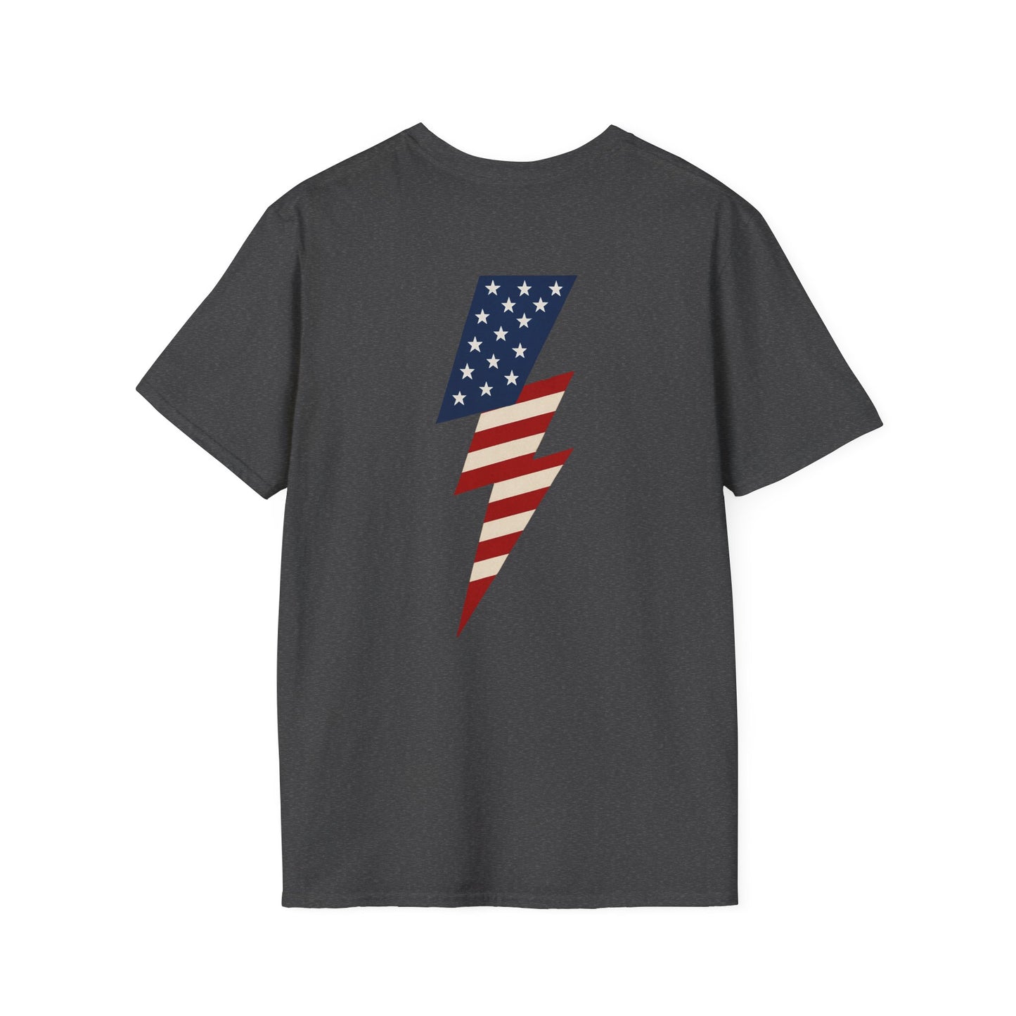 Patriotic Lightning Bolt T-Shirt, American Flag Tee, Unisex Casual Wear, Gifts for Independence Day, Fourth of July Apparel, Summer Style