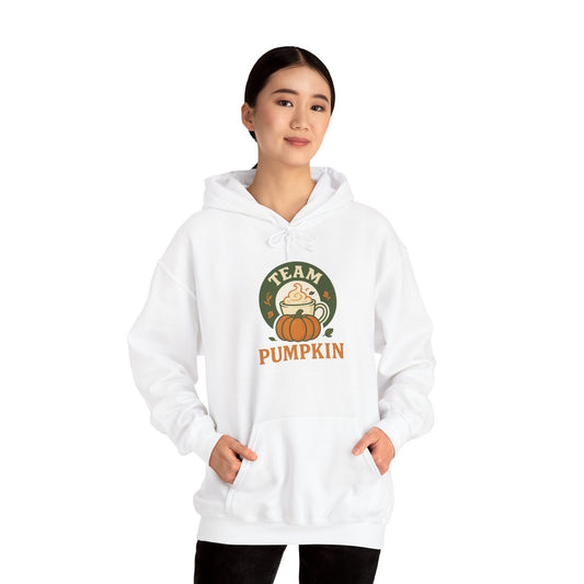 Team Pumpkin Unisex Hoodie, Cozy Fall Apparel, Halloween Sweatshirt, Pumpkin Lover Gift, Casual Autumn Wear