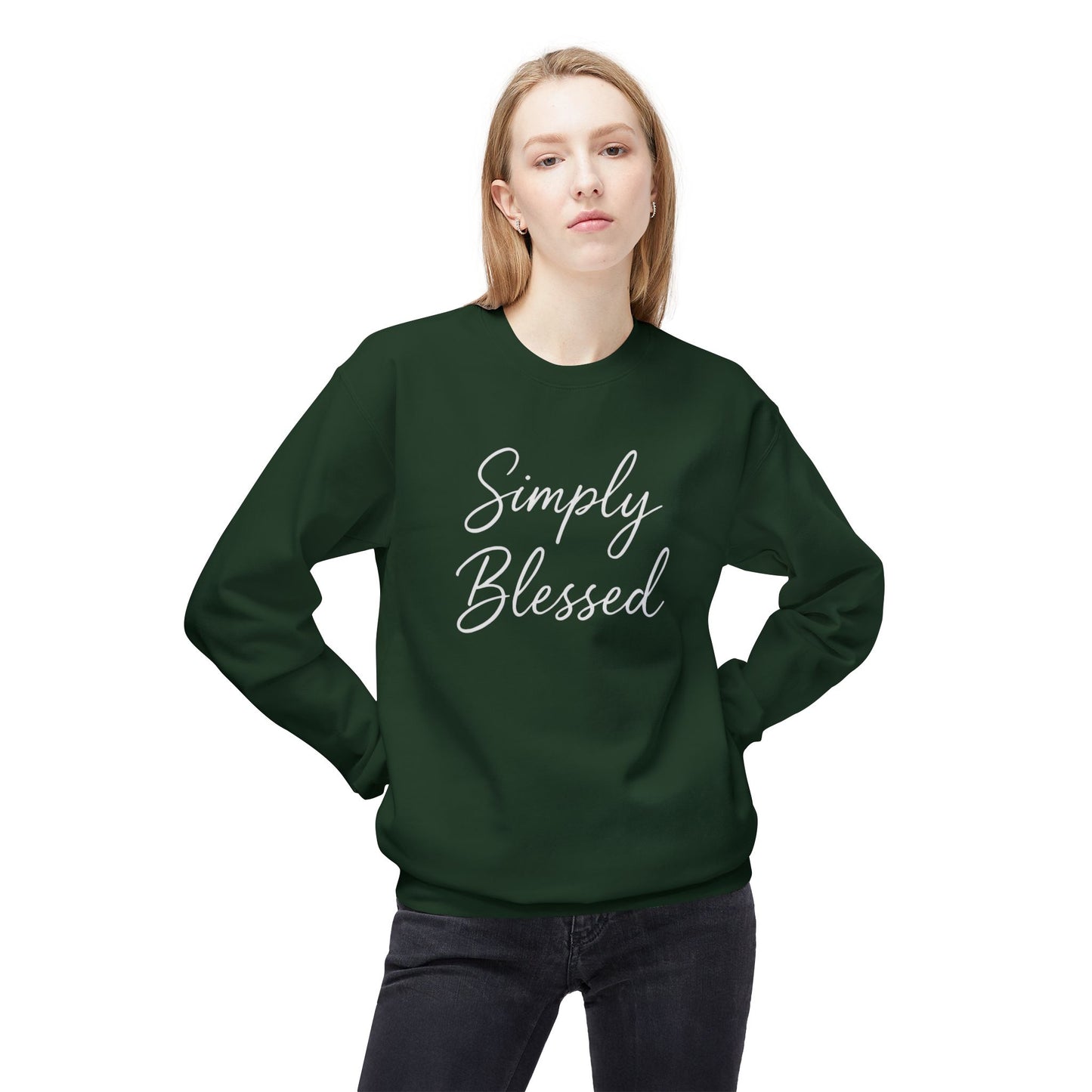 Simply Blessed Unisex Midweight Fleece Crewneck Sweatshirt