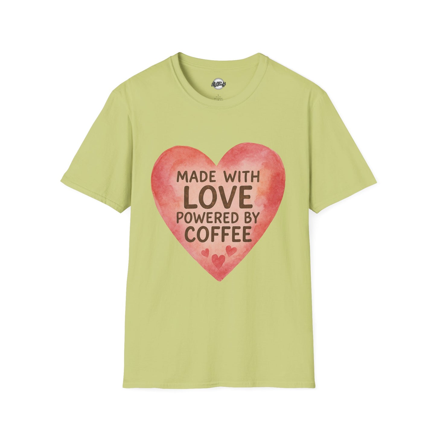 Made with Love Powered by Coffee Unisex Softstyle T-Shirt